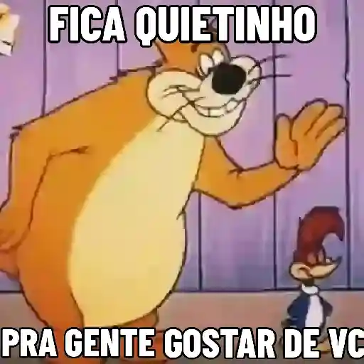 Figurinha: Gato ensina passar a mão no pássaro