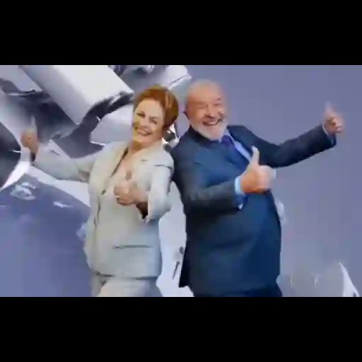 Figurinha: Dilma e Lula comemorando
