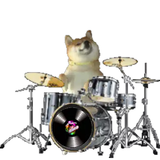 Figurinha: Cachorro Baterista Animado