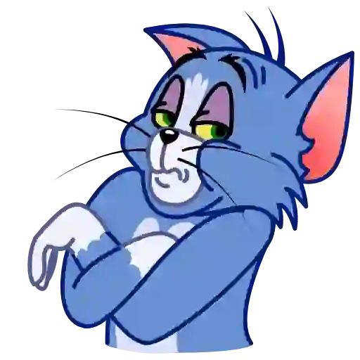 Figurinha: Tom com cara de tédio e sarcasmo