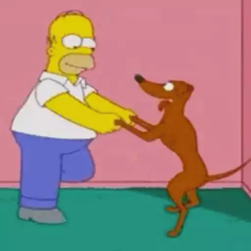 Figurinha: Homer e o Cachorro