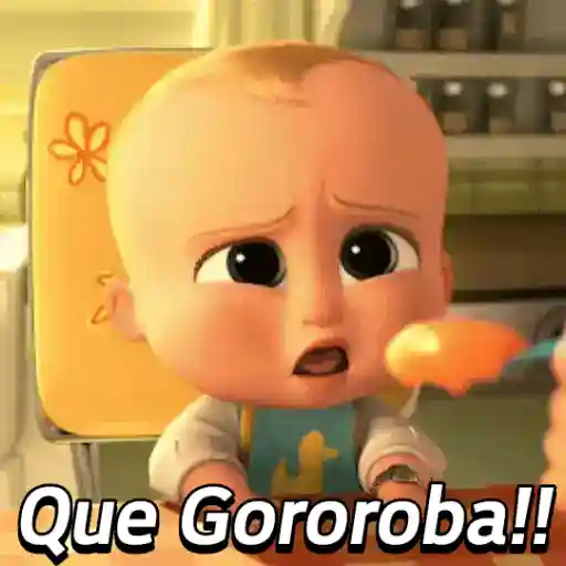Figurinha: Bebê irritado cospe comida