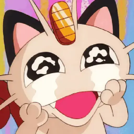 Figurinha: Meowth Chorando de Emoção