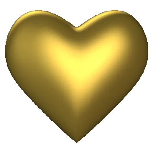 Figurinha: Coração Dourado Brilhante
