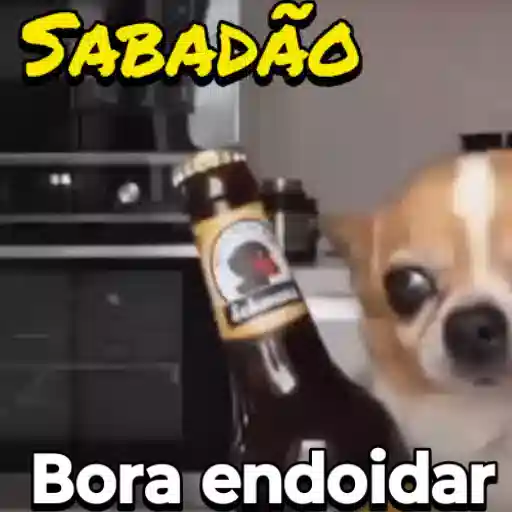 Figurinha: Cachorro com cerveja