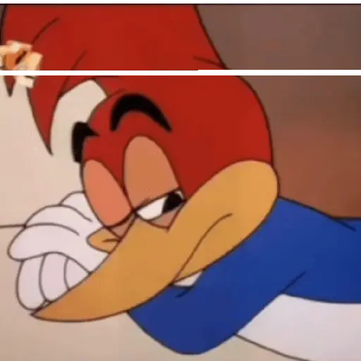 Figurinha: Pica Pau Pensativo
