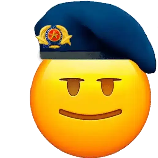 Figurinha: Emoji com Boina Militar Saudando