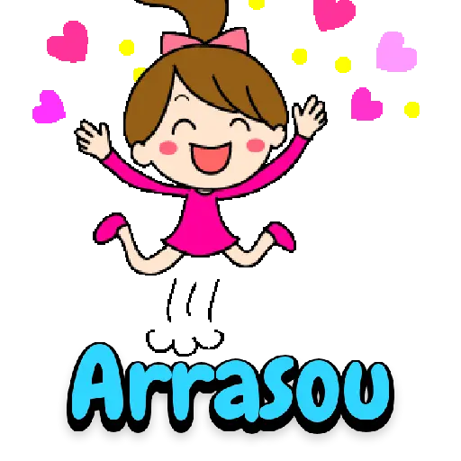Figurinha: Menina comemora "Arrasou"