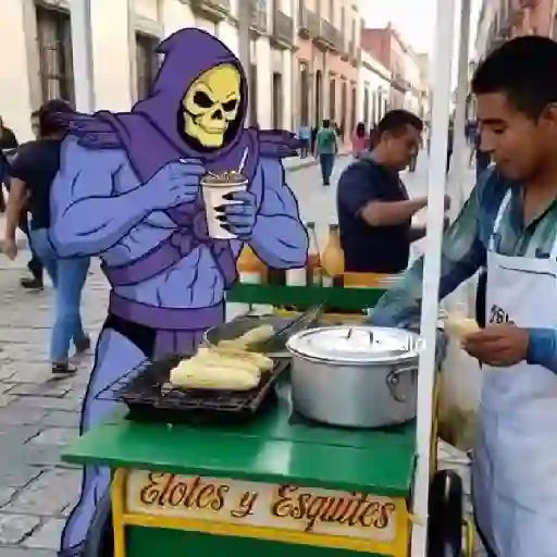 Figurinha: Skeletor comendo milho