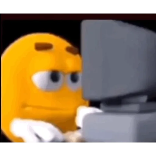 Figurinha: M&M digitando