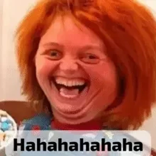 Figurinha: Mulher Rindo com Característica de Chuck