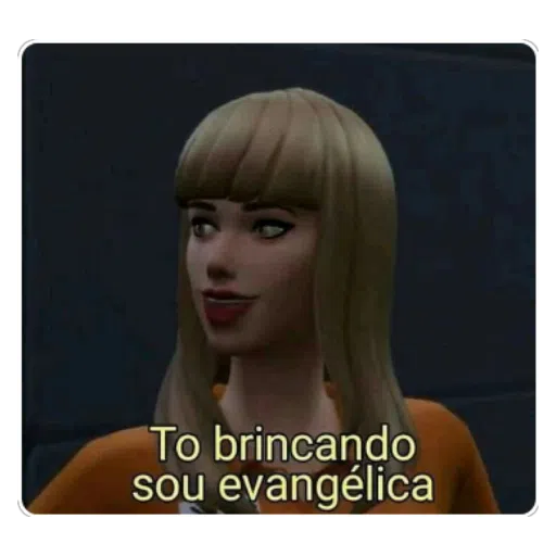 Figurinha: Eu brinco, sou evangélica