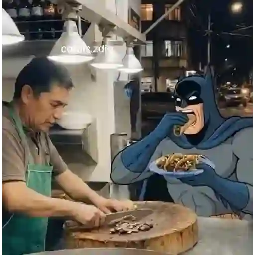 Figurinha: Batman Come Tacos