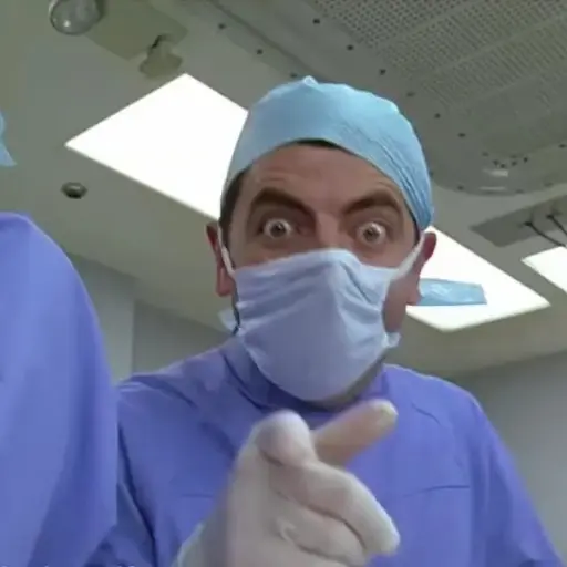 Figurinha: Mr. Bean Médico Assustador