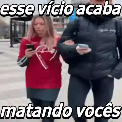 Figurinha: Vício em celular