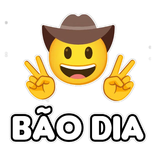 Figurinha: Bom Dia Emoji com Chapéu Cowboy