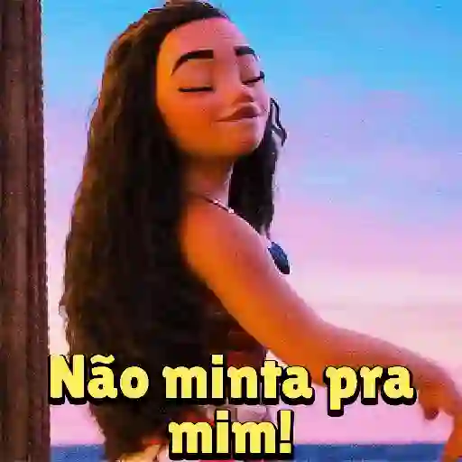 Figurinha: Moana desconfiada