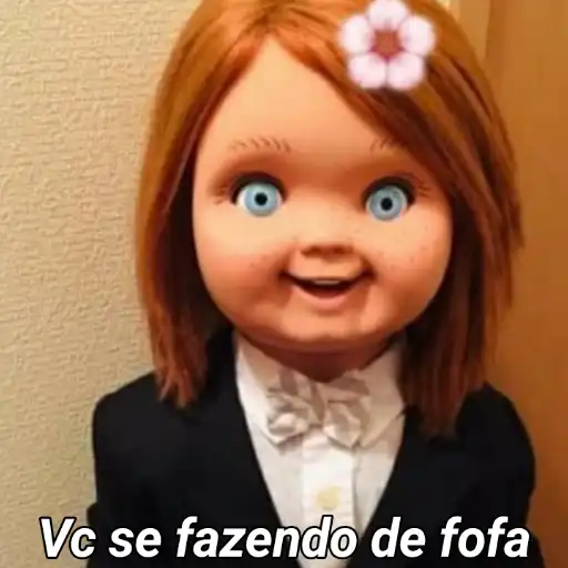 Figurinha: Chucky fingindo ser fofo