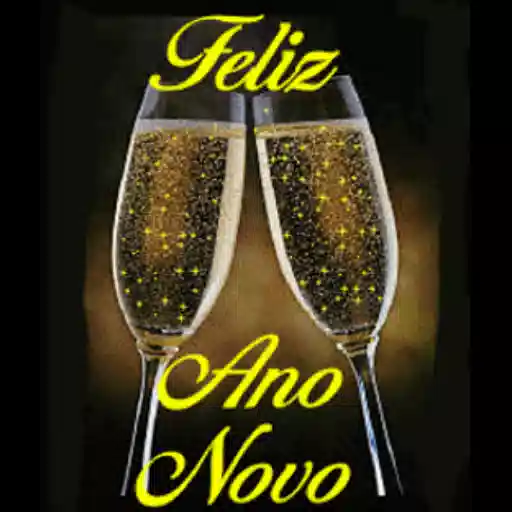 Figurinha: Feliz Ano Novo com Taças Brindando