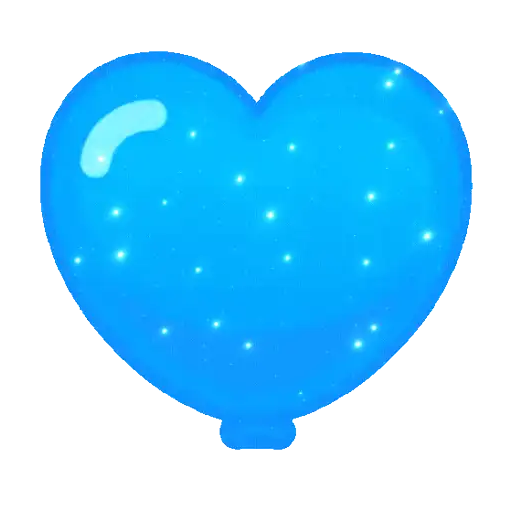 Figurinha: Balão de Coração Azul Brilhante