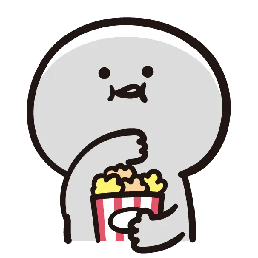 Figurinha: Comendo Pipoca Feliz