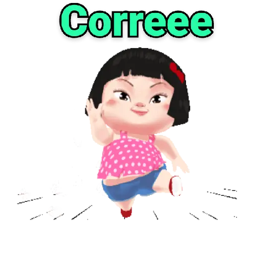 Figurinha: Menina Correee Animada