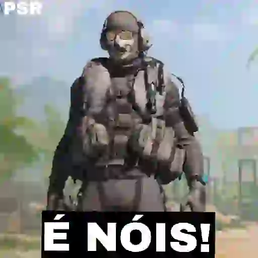 Figurinha: Personagem aponta "É nóis!"