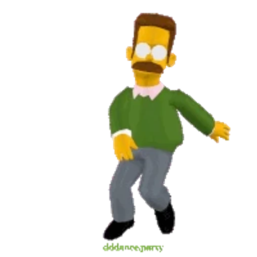 Figurinha: Ned Flanders Dançando