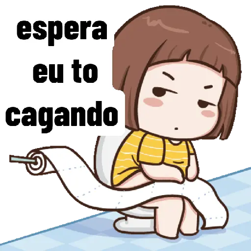 Figurinha: Espera, to cagando