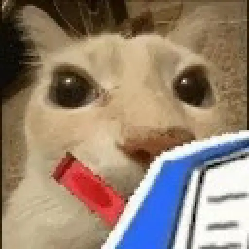 Figurinha: Gato estudioso com canetinha