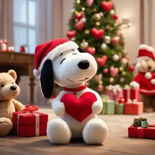 Figurinha: Snoopy de Natal com Coração