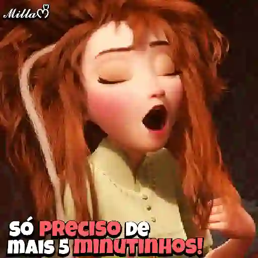 Figurinha: Só mais 5 minutinhos!