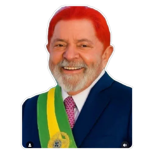 Figurinha: Lula com Cabelo Vermelho