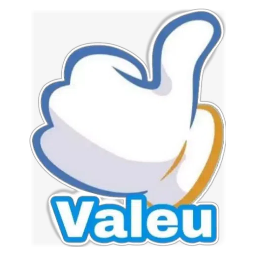 Figurinha: Mão dando joinha com Valeu