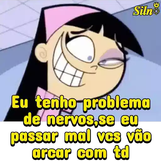 Figurinha: Personagem de desenho com texto ameaçado