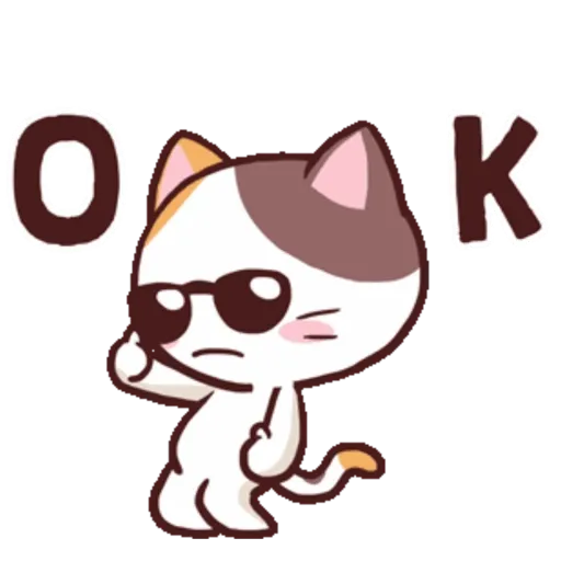 Figurinha: Gato Ok com Óculos Escuros