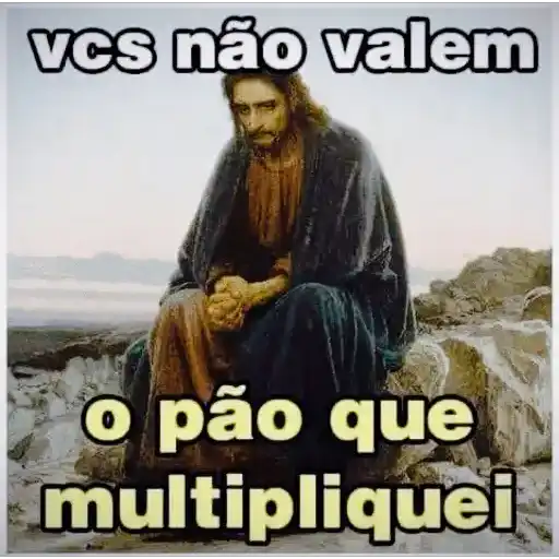 Figurinha: Jesus desapontado com pão