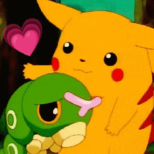 Figurinha: Pikachu e Caterpie