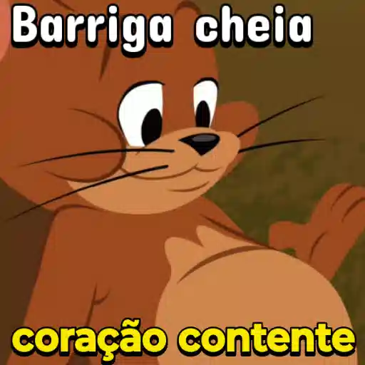 Figurinha: Barriga cheia, coração contente