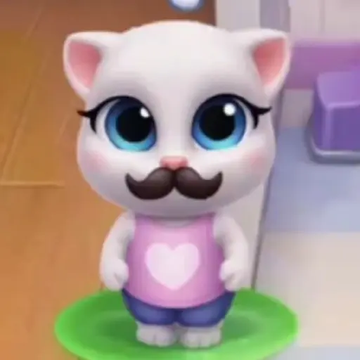 Figurinha: Angela com bigode