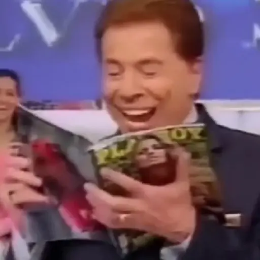 Figurinha: Silvio Santos lê Playboy