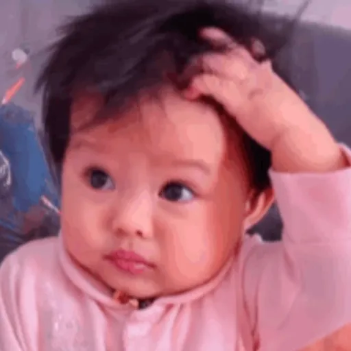 Figurinha: Bebê Coçando a Cabeça