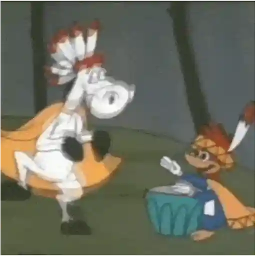 Figurinha: Cavalo e Esquilo Tocando Tambor