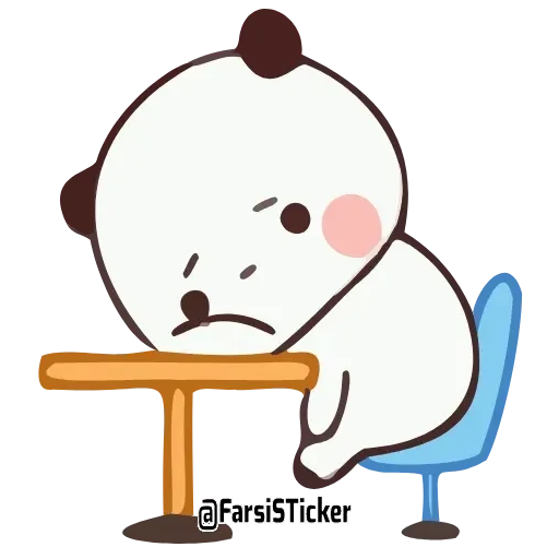 Figurinha: Panda Triste na Cadeira