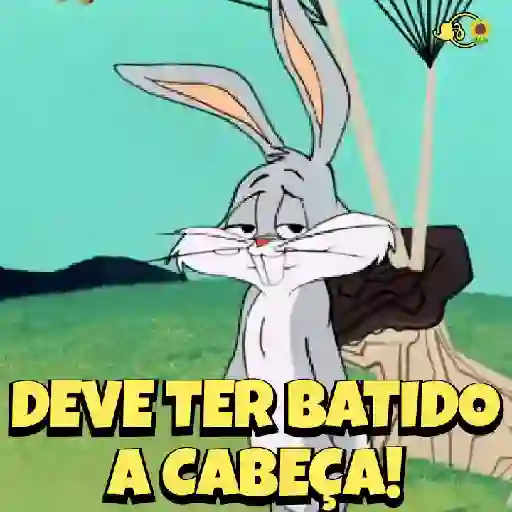 Figurinha: Coelho maluco bateu a cabeça