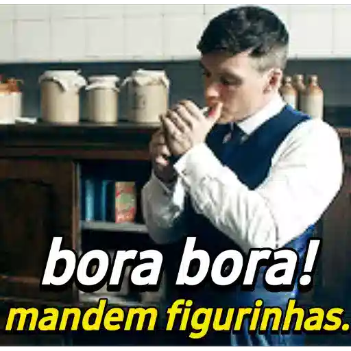 Figurinha: Tommy Shelby acendendo cigarro