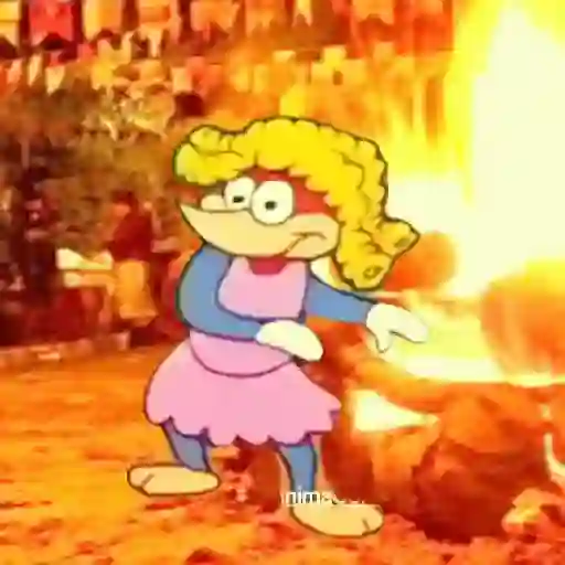 Figurinha: Pica-Pau Dançando na Fogueira