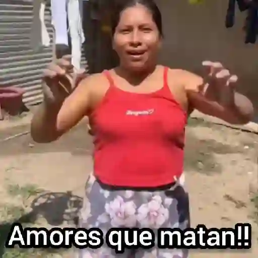 Figurinha: Mulher faz gestos de 'amores que matam'