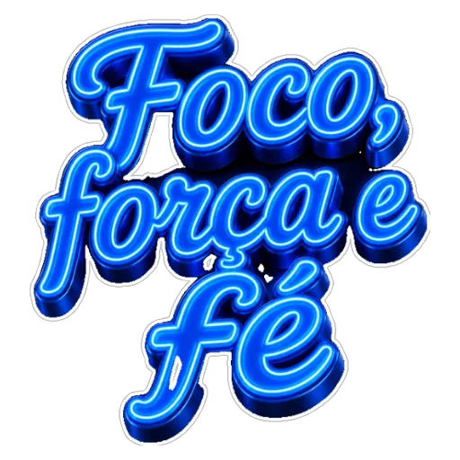 Figurinha: Foco, força e fé