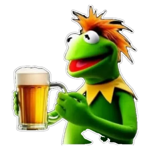 Figurinha: Kermit Cerveja e Rock 'n' Roll